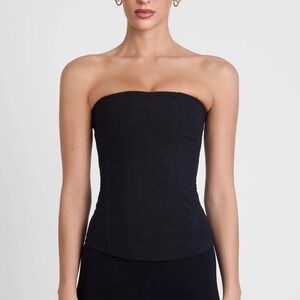 Strapless Black Mesh Corset Top